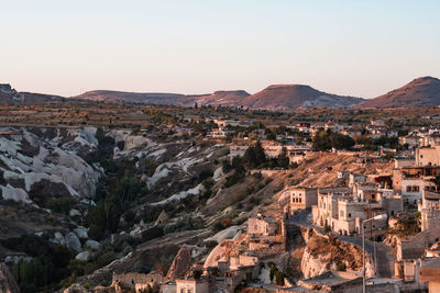 High angle view of townscape against sky