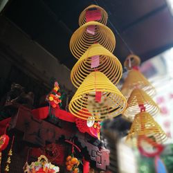 Low angle view of cross hanging