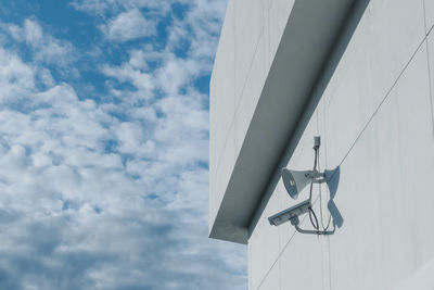 Low angle view of modern building against sky