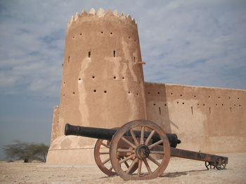 Cannon against fort on land