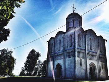 Low angle view of church against sky