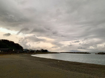 Scenic view of beach against sky
