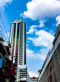 Low angle view of modern buildings against sky
