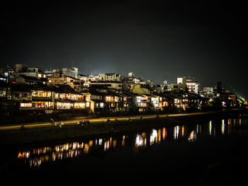 Illuminated city at night