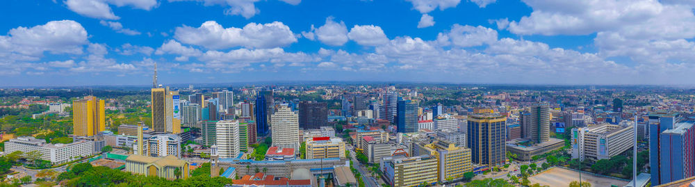 Panoramic view of city against sky