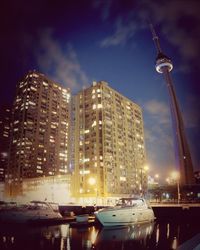 Illuminated city at night