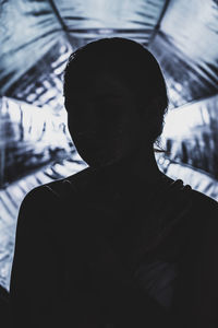 Portrait of silhouette man standing outdoors