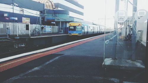 Train at railroad station platform