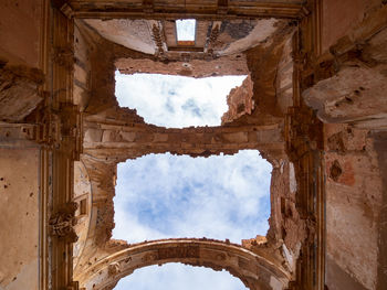 Low angle view of historical building against cloudy sky