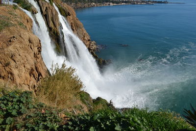 Scenic view of waterfall