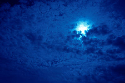 Scenic view of blue sky at night