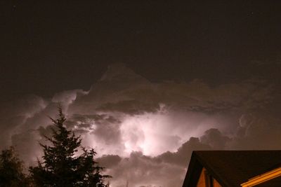 Low angle view of built structure against cloudy sky