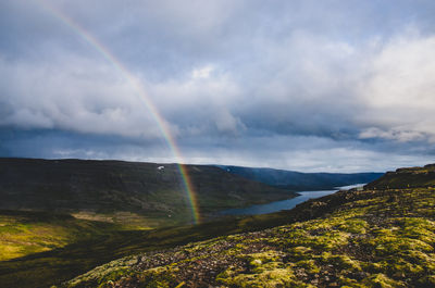 Rainbow on iceland highlands.