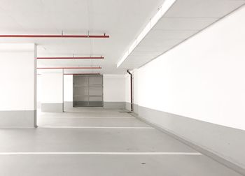 Empty underground garage of building