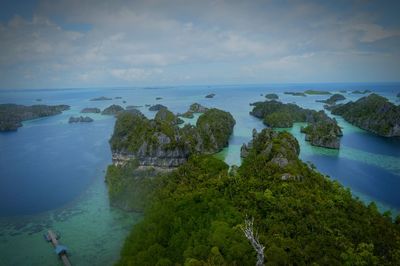 High angle view of sea against sky