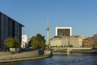 View of skyscrapers in city