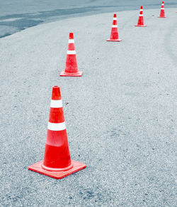 Traffic sign on road in city