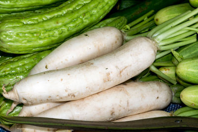 High angle view of vegetables in market