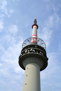 Low angle view of lighthouse against sky