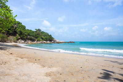 Scenic view of beach against sky