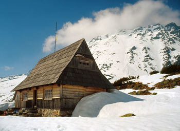 Built structure against sky during winter