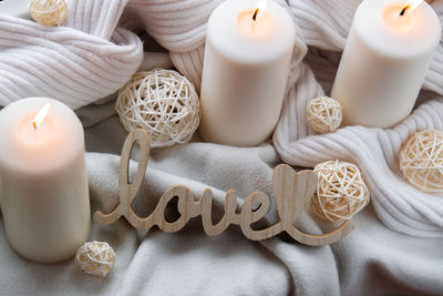 Close-up of christmas decoration on table