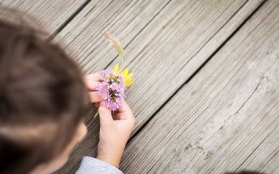 Woman holding flower