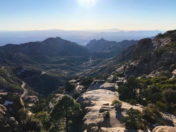 Scenic view of mountains against sky