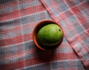 High angle view of fruits on table