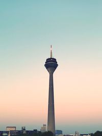 Low angle view of building against sky during sunset in dusseldorf