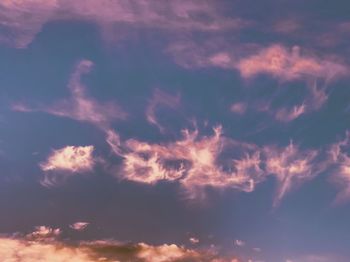 Low angle view of clouds in sky