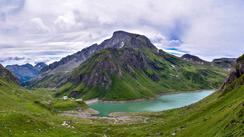 Scenic view of mountains against sky