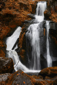 Scenic view of waterfall