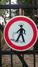 Low angle view of bicycle sign