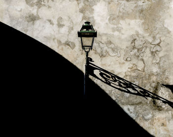 Street light against wall