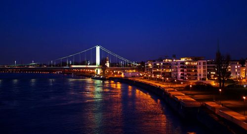 View of suspension bridge at night