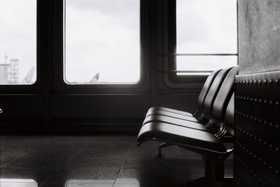 Empty seats at airport lounge