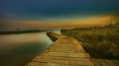 View of empty road at sunset