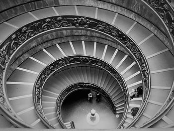 High angle view of bramante staircase in vatican museum