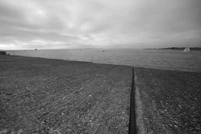 Scenic view of beach against sky