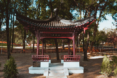 View of temple in building