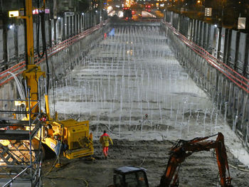 People working in water