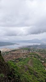 High angle view of landscape against sky