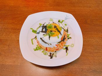 High angle view of food on table