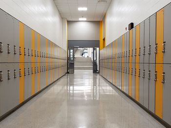 A hallway in the empty school