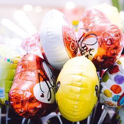 Close-up of multi colored balloons