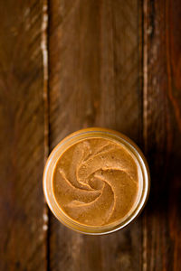 High angle view of coffee on table