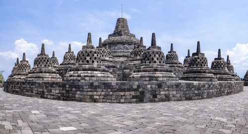 Stupas of building against sky