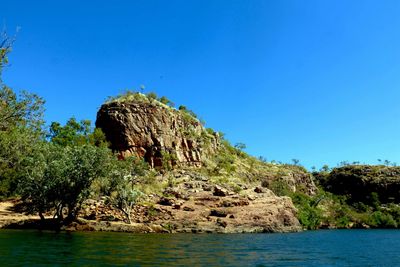 Scenic view of river against clear sky