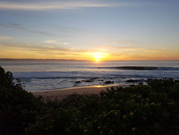 Scenic view of sea at sunset